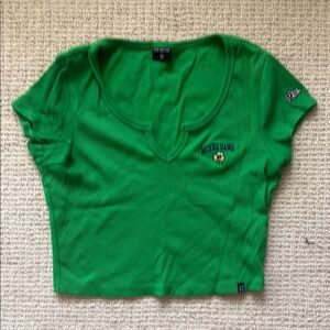 Notre Dame Green Hype and Vice Cropped Tee